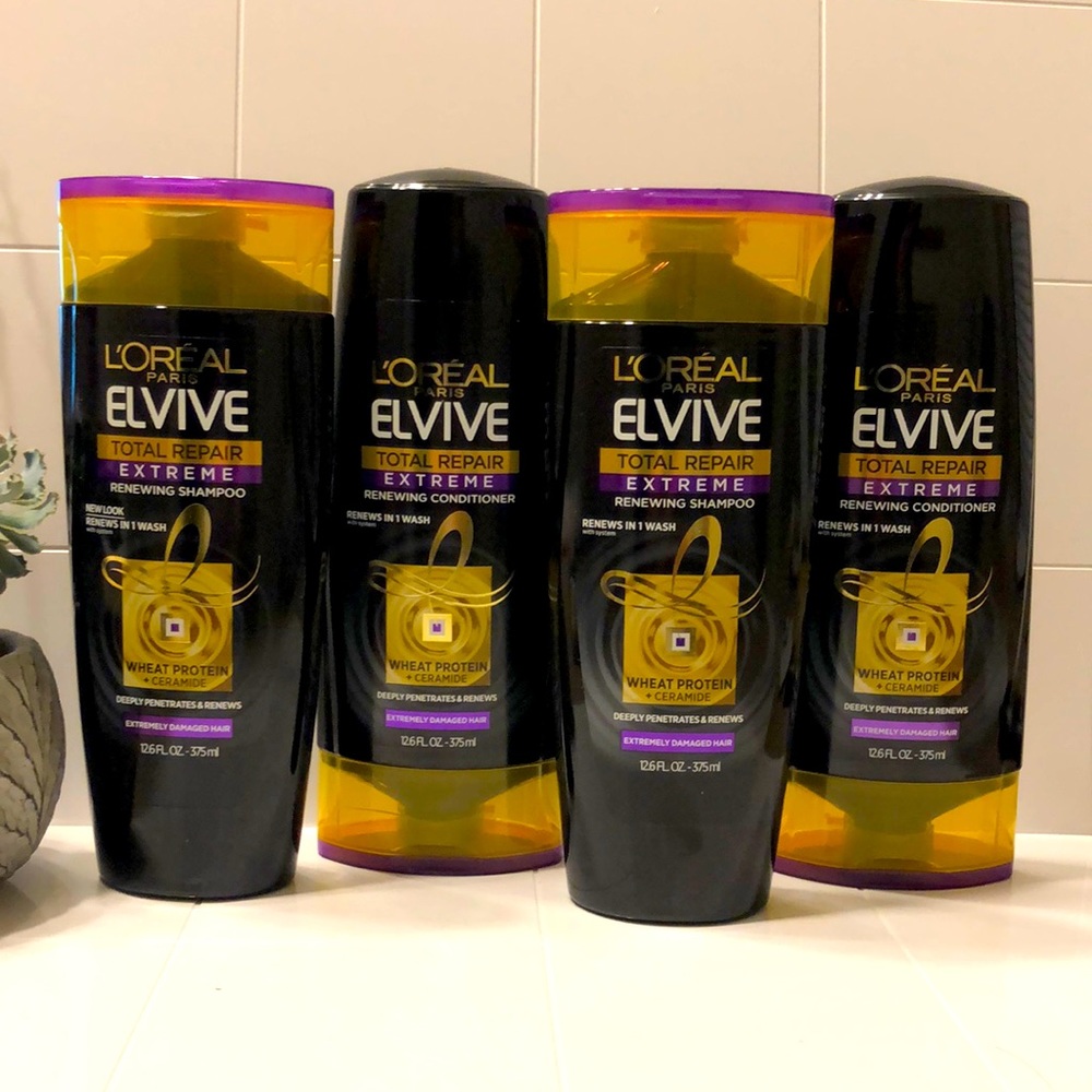 2 Sets L’ORÉAL El Vive Shampoo / Conditioner Total Repair 4 In All